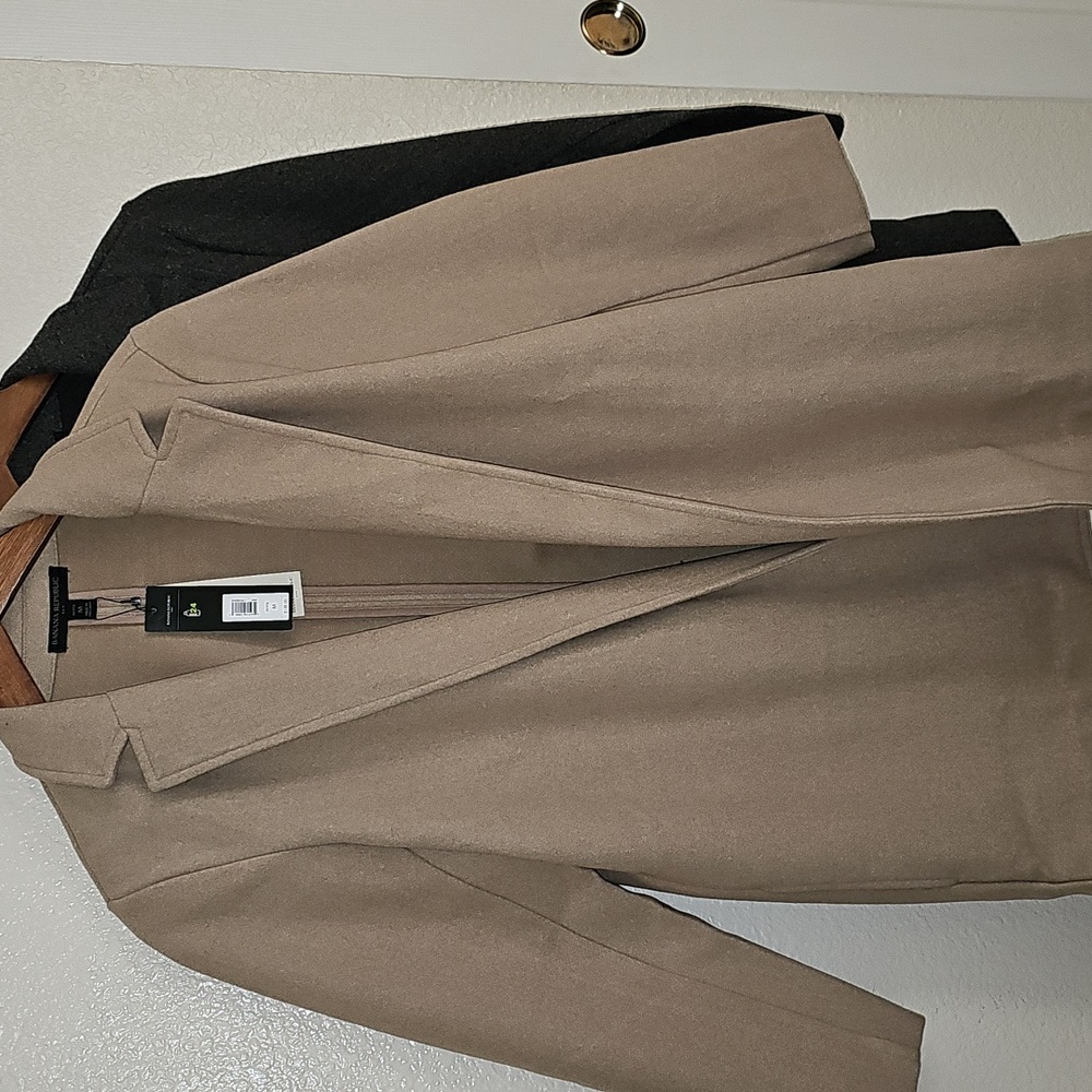 Banana Republic Factory Women's Open Front Jacket Coat Beige Tan PM